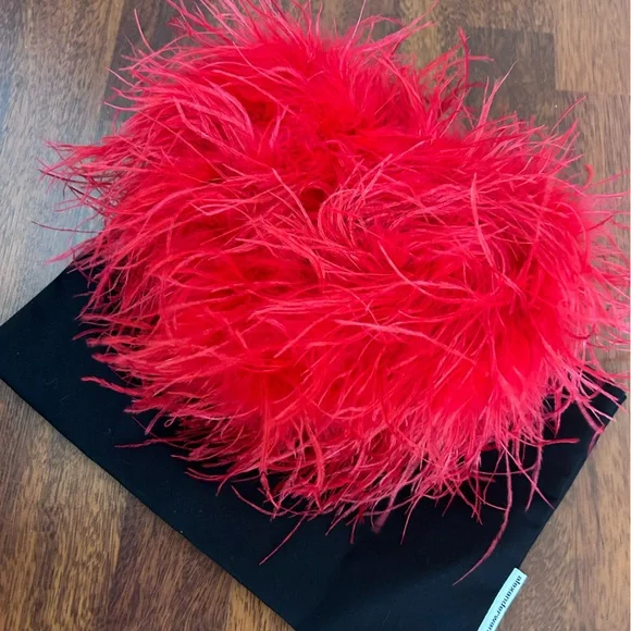 NWOT Alexander Wang Heart Pillow Ostrich Feathers Clutch Handbag - Picture 17 of 17
